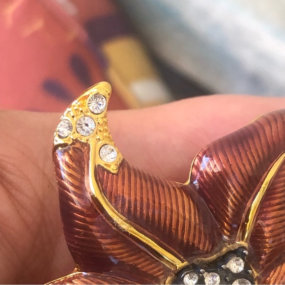 Edgar Berebi Vintage Limited Edition Enamel Trinket Box Lid Doubles As A Brooch - Picture 6 of 14